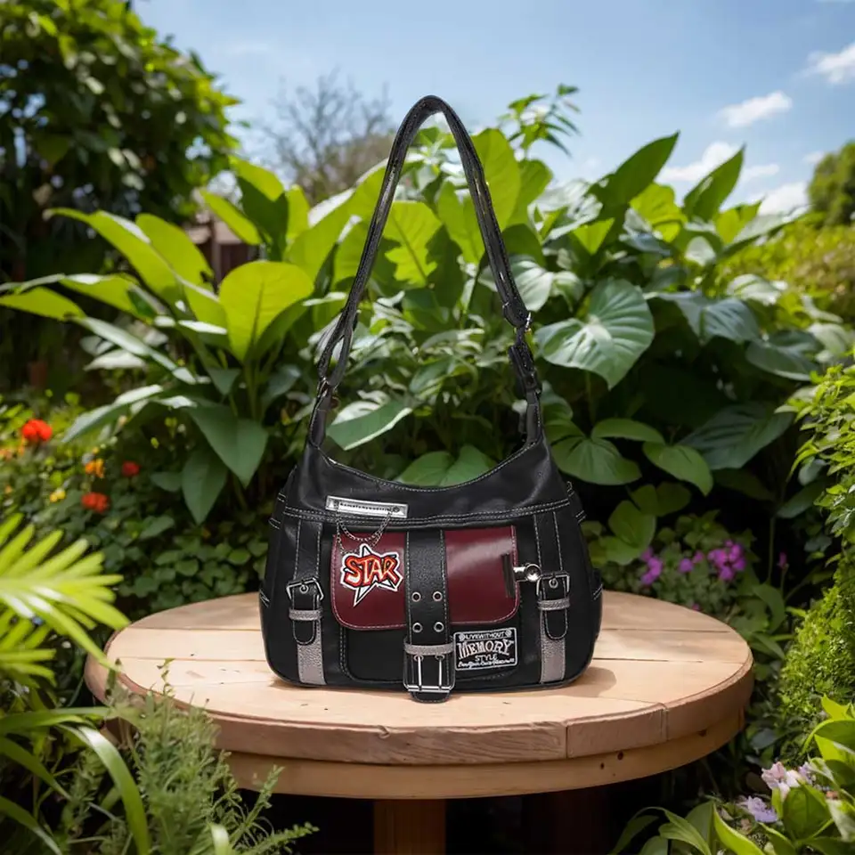 Ženy PU kožené punk crossbody taška y2k kabelka zipsová spojka kabelka nastaviteľná hobo taška na dovolenku cestovanie do práce dochádzanie