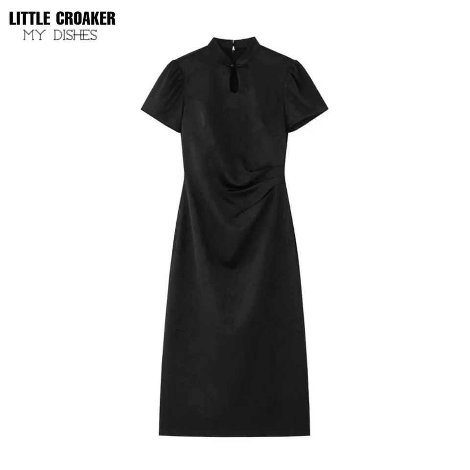 Ženy Qipao Black Cheongsam Dámske letné čínske čínske 2023 Qipao Dlho nové vylepšené malé malé malé malé šaty v Číne