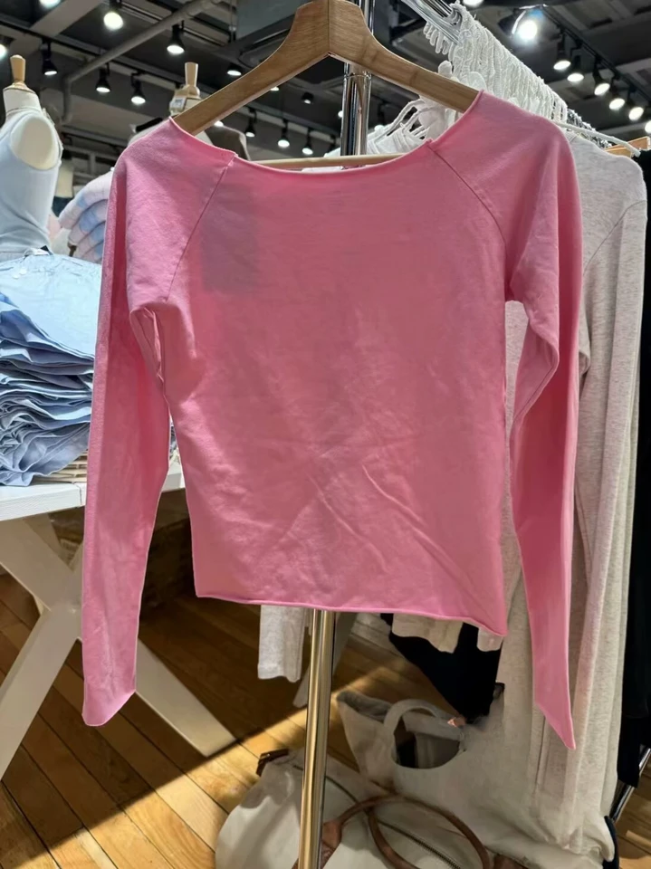 Ženy rebrované štíhle tri štvrtiny tričko leto sexy s lomka krk z bavlny Tees ženské americké vintage streetwear y2k topy y2k