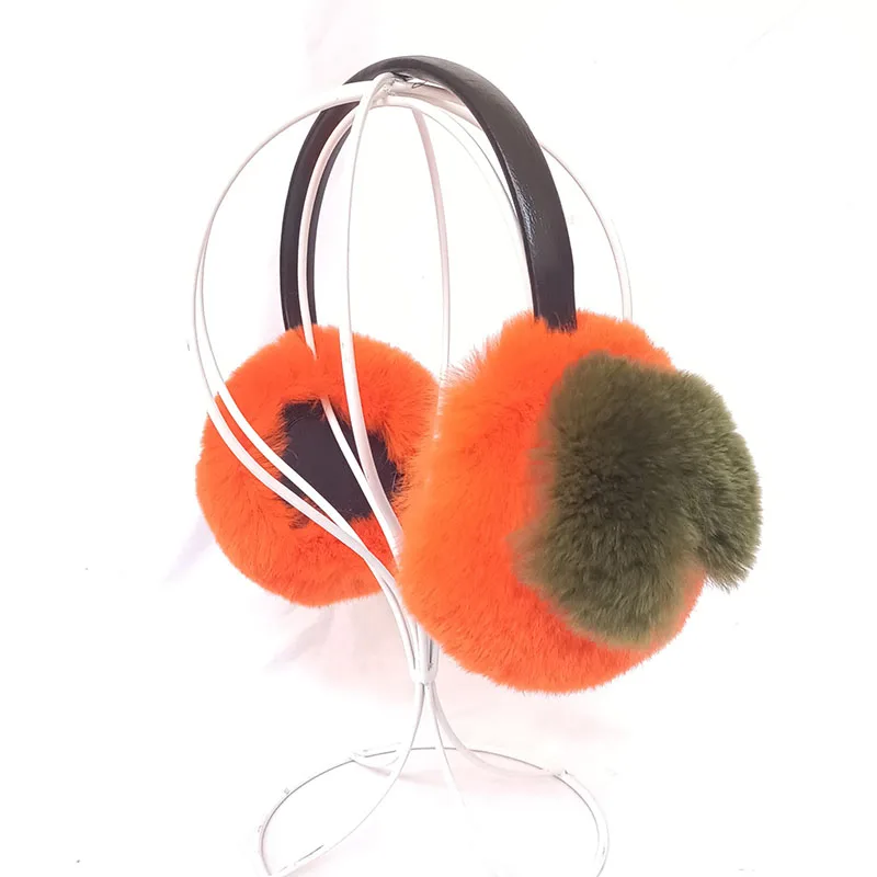 Ženy roztomilé persimmon skutočné králiky kožušiny móda móda Warm oranžová zima Krásna originálna rex králika kožušina