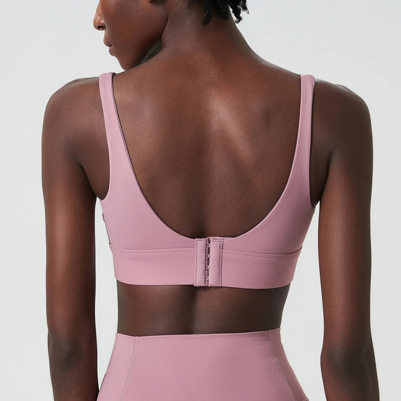 Ženy s vysokým dopadom fitness joga podprsenka Spevná farba Sexy chrbát chrbát Ajustable Sports Underwear Priedušná telocvičňa bežecká vrchná časť s vankúšikami