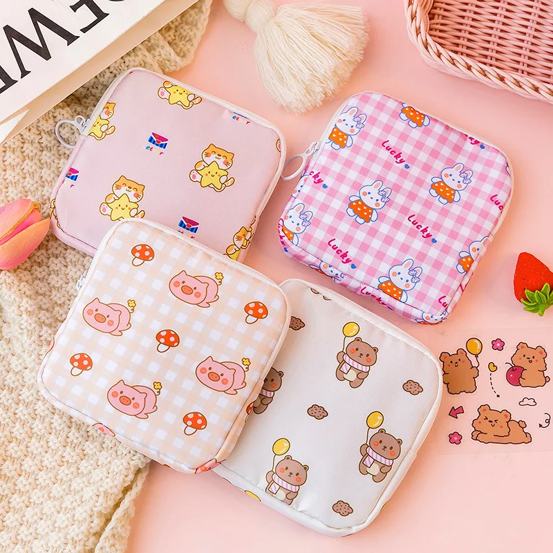 Ženy sanitárna podložka vrecko na obrúsky Tampon Storage Bag Witerproof Makeup Bag rúž na kľúče slúchadlá Dáta káblov Organizátor úložného priestoru