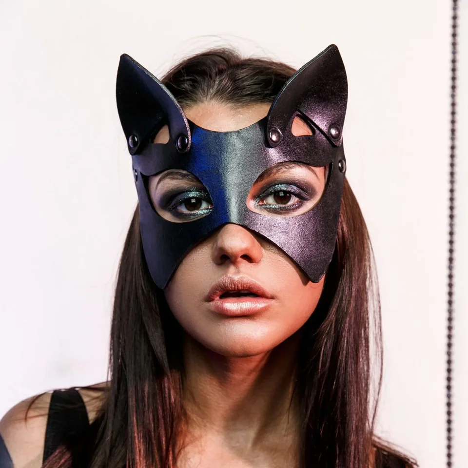 Ženy Sexy kožené masky so zaviazanými očami gotická cosplay módna maska ​​Halloween karnevalová párty maškaráda loptička luxusná maska ​​doplnky
