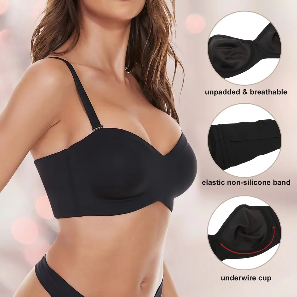 Ženy Sexy podprsenka s odnímateľnými popruhmi trubica horná polovica pohára pevná farba bezdrôtové push Up Upwear