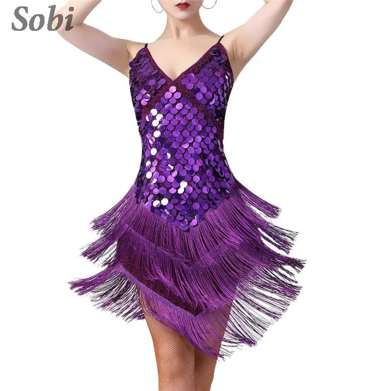 Ženy Sexy podväzky Latinské tanečné šaty Sežadlá Salsa Salsa Samba Ballroom Comguel Oblečenie barové kostýmy pre dámu