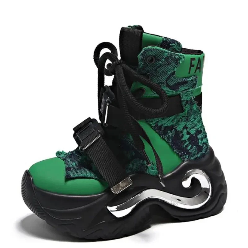 Ženy Snow Boots Winter Platform High Top Sneakers Nové 2024 Športové členkové topánky pre ženy 8 cm nekĺzanie