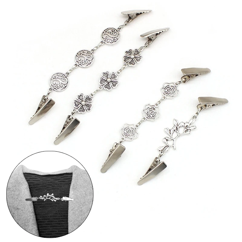 Ženy svetrový sveter blúzka blúzka Pins Shawl Brošor Clips košeľa obojok retro kačica klip zimné šatky charpériové príslušenstvo brochy