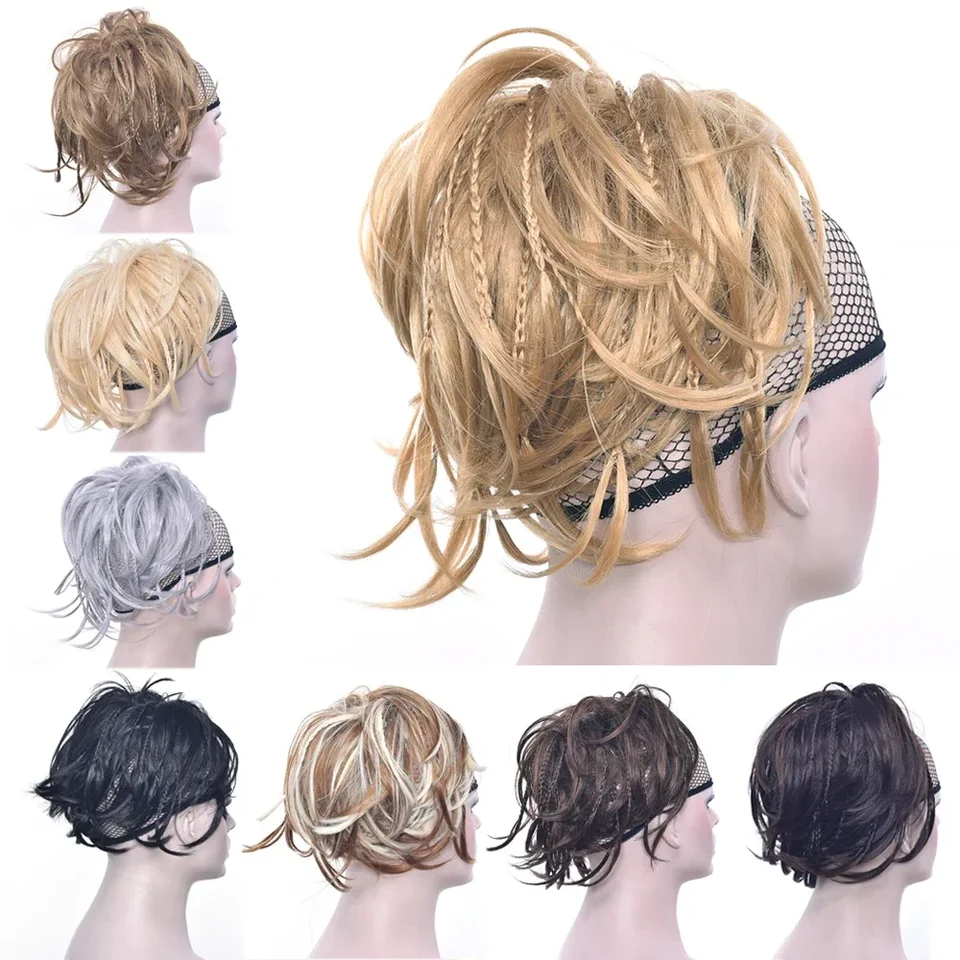 Ženy syntetické vlasové pásmo hnedé scrunchies vlasové buchty chignon craid vlasy šišky bun