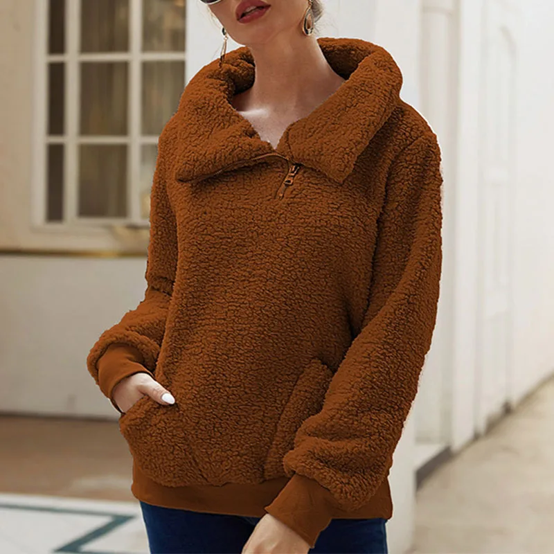 Ženy Turtleneck Hoodies Lamb Velvet 2023 Jeseň Zima zahustená teplé svetersety masívne farby ženské s mäkké fleecové topánky