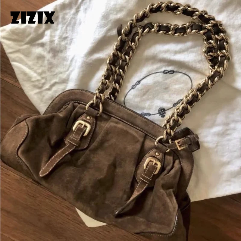 Ženy vintage tašky na ramená vysokej kvality kabelky reťazca Veľká kapacita luxusný dizajn mäkké hnedé štvorcové vrecká ženské tote boston