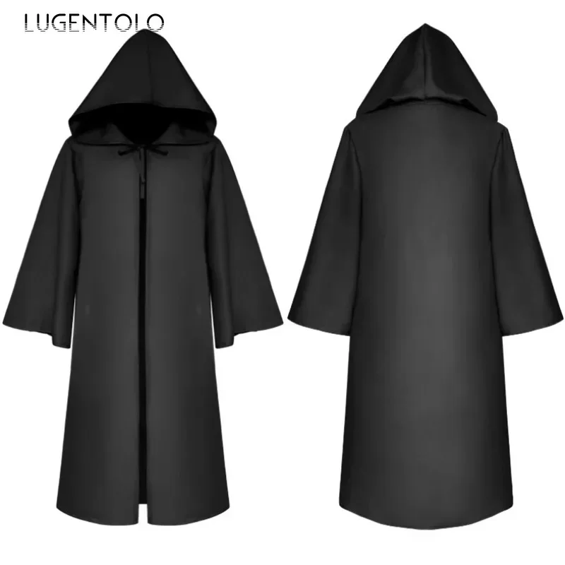 Ženy vintage čiapky Halloween cosplay kabáty Muž voľný stredoveké kostýmy večierok s kapucňou kapucňou šnurovanie šnurované ponchos dlhé bundy
