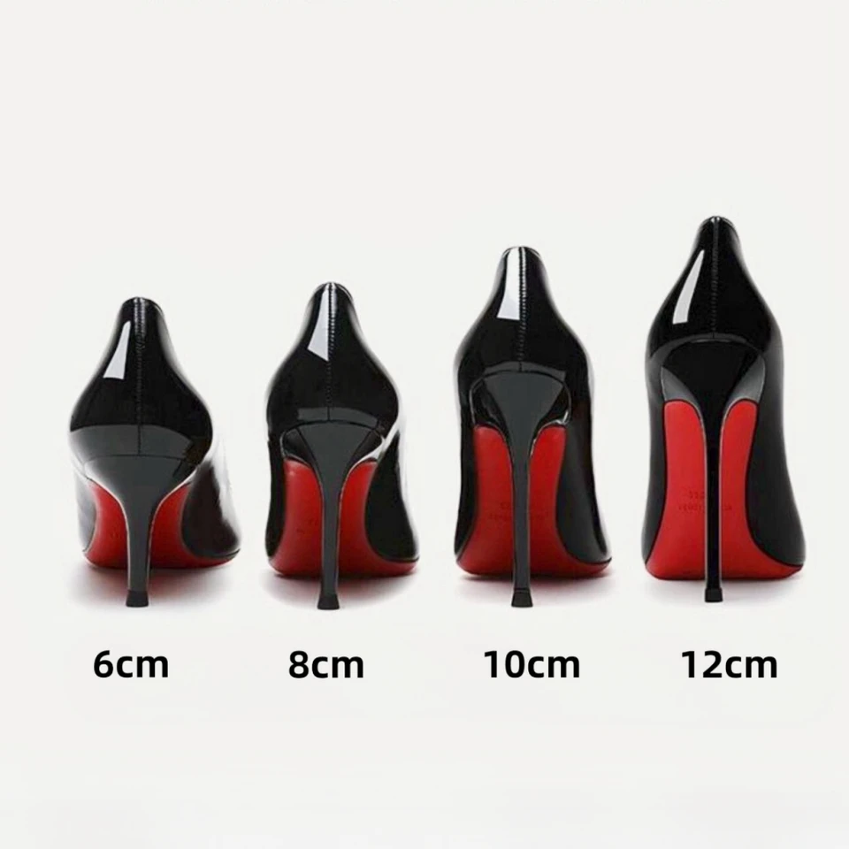 Ženy vysoké podpätky topánky červené dno červené pumpy 6 8 10 cm sexy tenké podpätky nahé čierne patentové kožené sandále 34-44 Tingluan