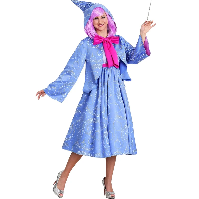 Ženy víla Boh Matka kostým Deluxe s kapucňou Cape Party Dress Set Halloween Cosplay Party Outfits