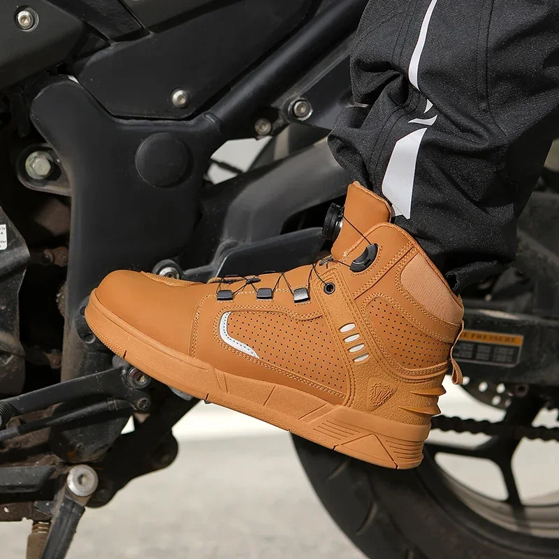 Ženy čierne kožené cyklistické topánky motokrosové topánky kožené vodotesné rýchle šnurovanie jazdiace topánky Motocykel jazdiace topánky pre mužov