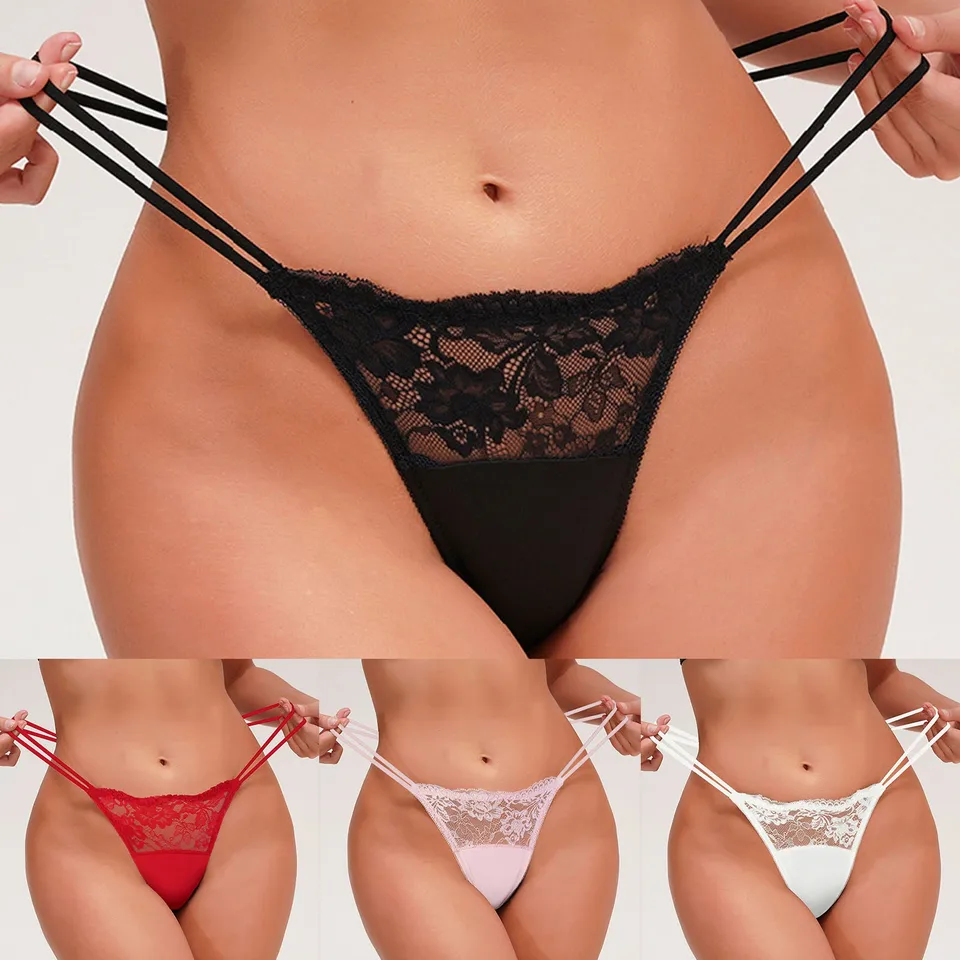 Ženy čipky Mini nohavičky sexy tenký popruh g-string Patchwork Micro tangy s nízkym pásom T-back spodná bielizeň Ženy bikiny bikini трусики slapky трусики