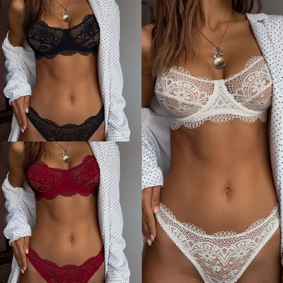 Ženy čipky spodné prádlo nastavené sexy perspektívou bikiny podprsenky nohavičky erotické oblečenie zmyselné spodné prádlo porno sex