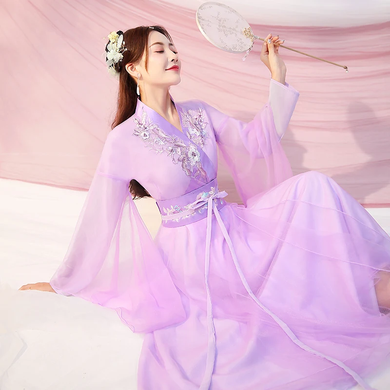 Ženy Čínsky štýl Hanfu Tradičný tanečný kostým Han Dynasty Princess Clothing Oriental Tang Dynasty Fairy Dresses Outfit