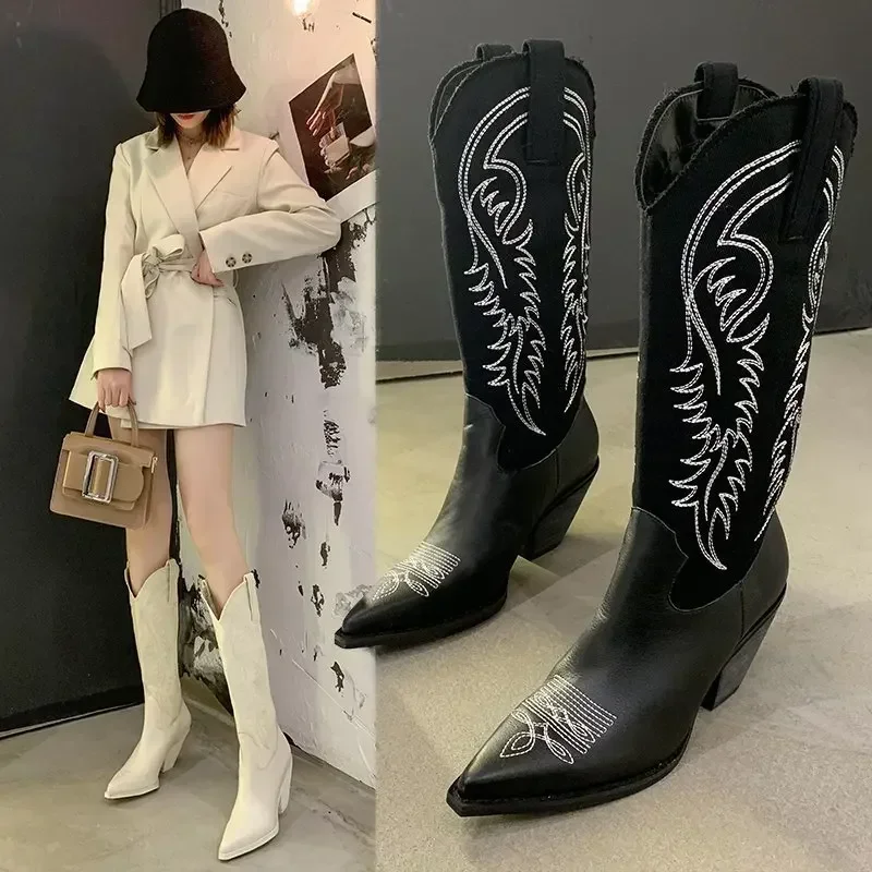 Ženy špicaté na nohách päty päty kovbojské západné topánky Nové členky gladiátor Trend Trend topánky zima nové chôdze pumps pumps mjer Zapatos
