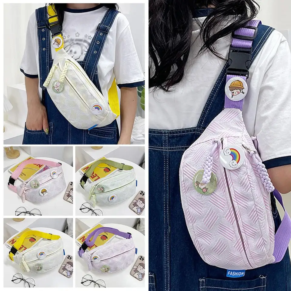 Ženy Športové vrecko na hrudník Príležitostné multiockets Fanny Pack Mini veľké krížové tašky Tlač kapacity náhodné batohy sladké Pendan S1L5
