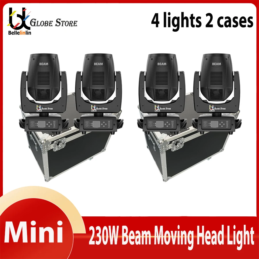 Žiadna daň 4x Mini Sharpy 7R Beam 230W Letový puzdro Lieam Lyre 7R pohybujúca sa hlava svetlo lúč 7R Sharpy 230 Etapa Lights 230W 7R Wash Wash
