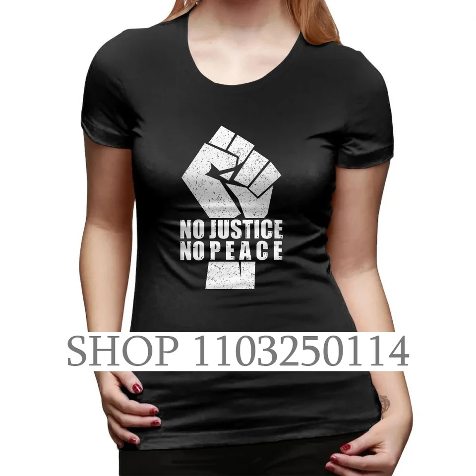 Žiadna spravodlivosť no Peace Streetwear Funny Black Clothing Mens T tričko Tops Tops Rip George Floyd