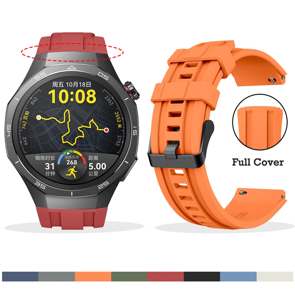 Žiadne medzery kompatibilné s Huawei Watch GT5 Pro 46mm Men Men Silikónové náhradné náramok pre Huawei GT5 PRO 46MM Band