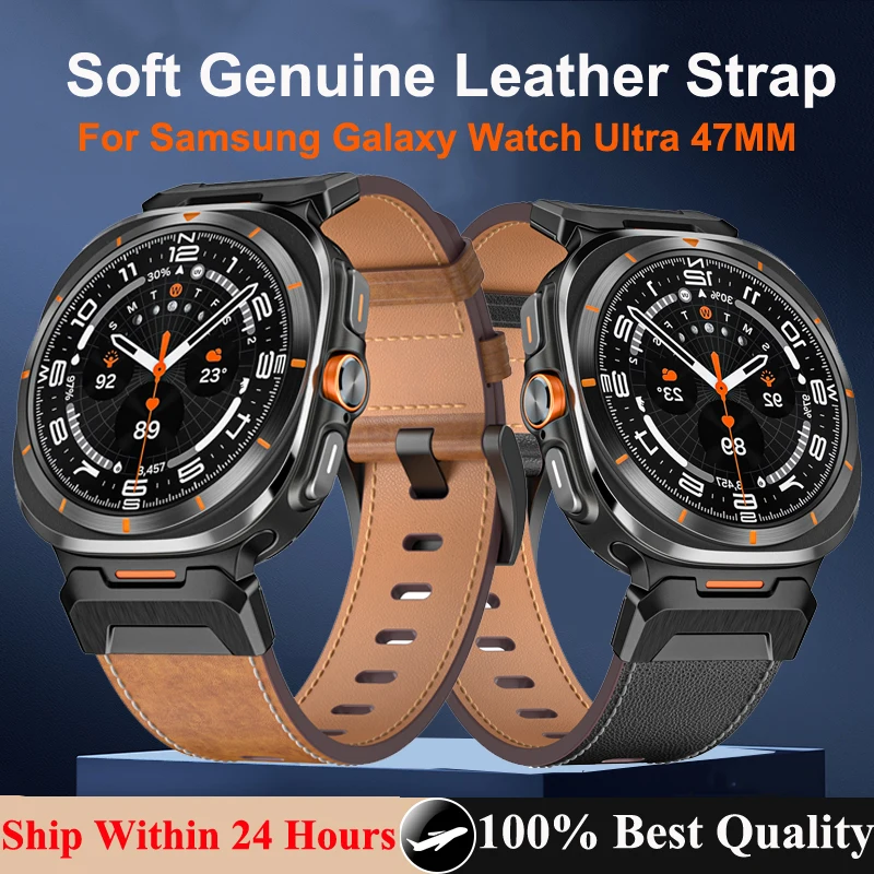 Žiadne medzery Mecha kožená slučka pre Samsung Galaxy Watch Ultra 47 mm náramok náramku Correa pre Samsung Watch 7 Ultra WatchBand