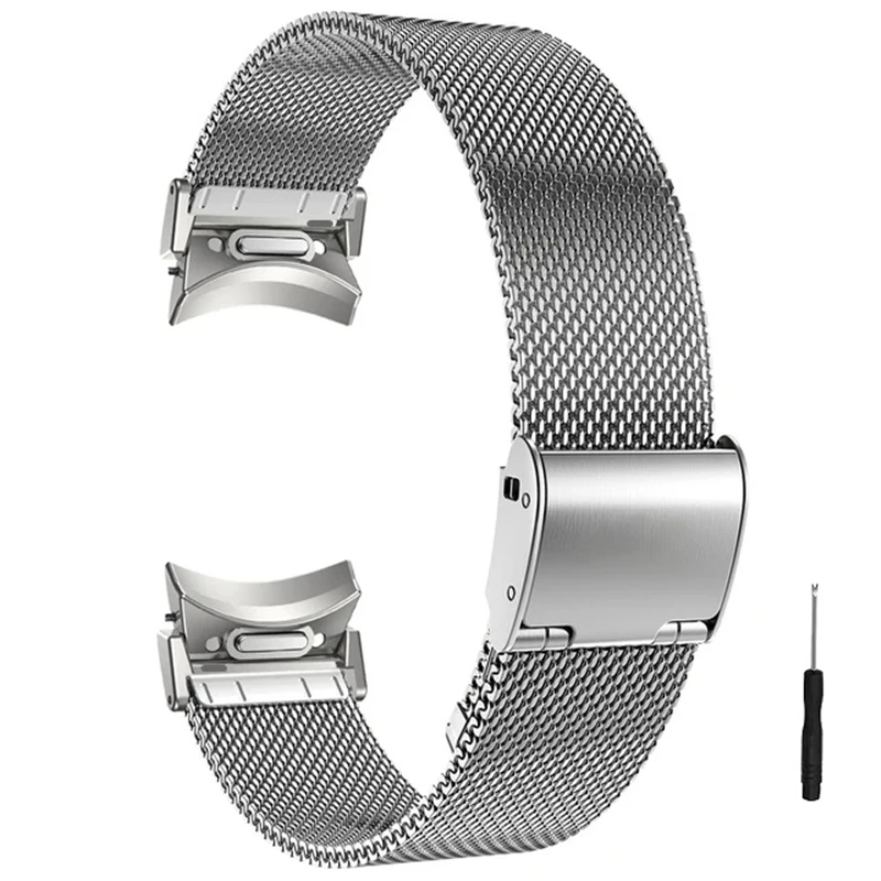 Žiadne medzery pre remienok pre Samsung Galaxy Watch 4 5 6 40 44 mm 6 4 Classic 43 mm 47 mm gombíkovej sieťoviny z nehrdzavejúcej ocele Galaxy 5pro náramok