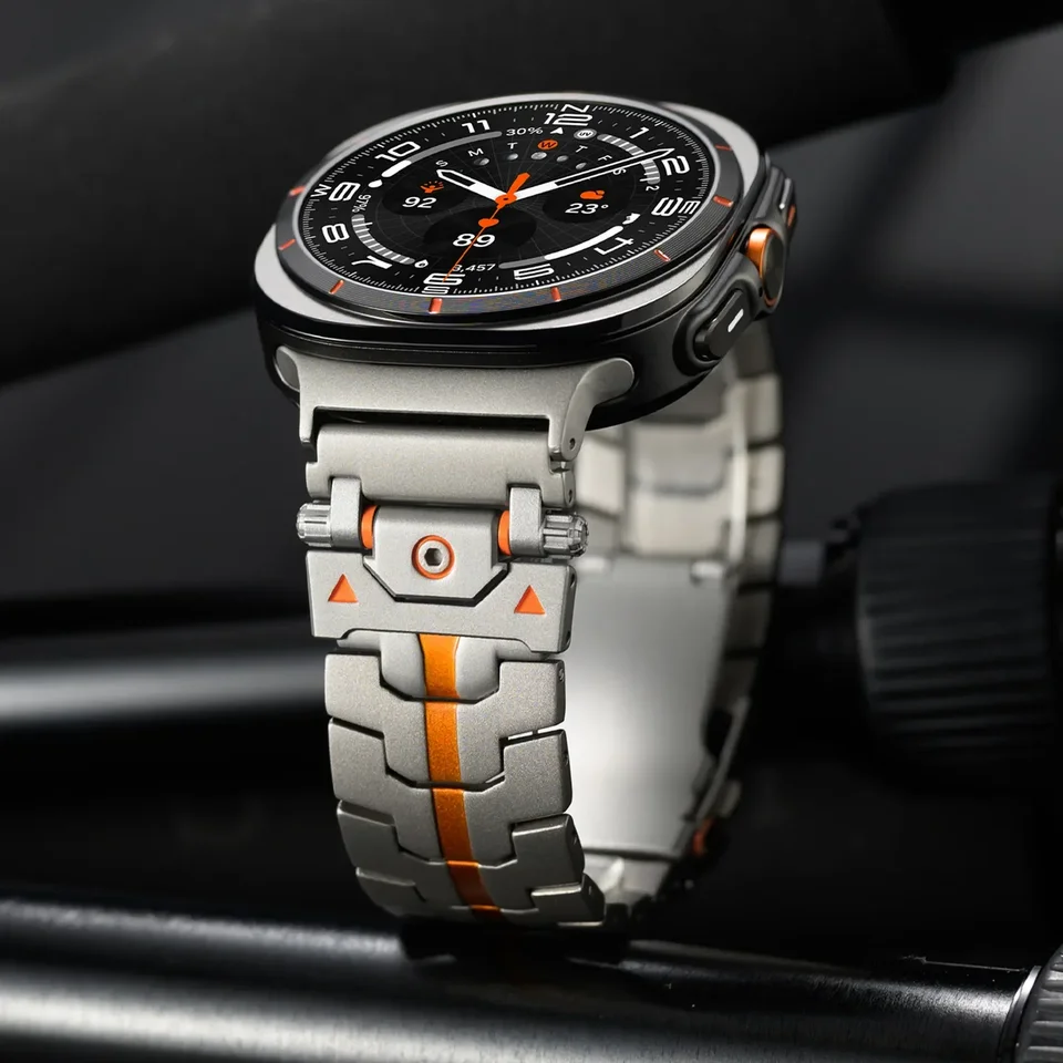 Žiadne medzery titánové hodinky pre SAMSUNG Galaxy Watch 7 Ultra luxusný kovový náramok pre galaxy hodinky 7 ultra zakrivené koncové popruhy