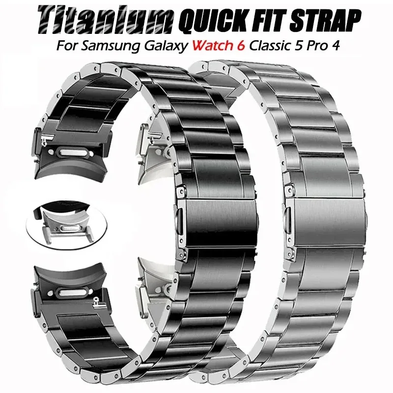 Žiadne medzery titánové popruh pre Samsung Galaxy Watch 6 Classic 47 mm 43 mm 6/5/4 40 mm 44 mm pre 5Pro 45 mm 42 mm 46 mm náramok rýchleho fit