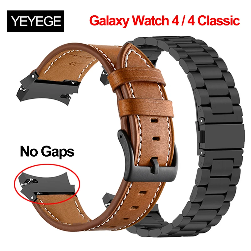 Žiadne medzery z nehrdzavejúcej ocele pre Samsung Galaxy Watch 5 5 Pro 45mm/4Klassic 46 mm 42 mm/hodinky 4 44 mm 40 mm 5 Pro Wrictband Leather