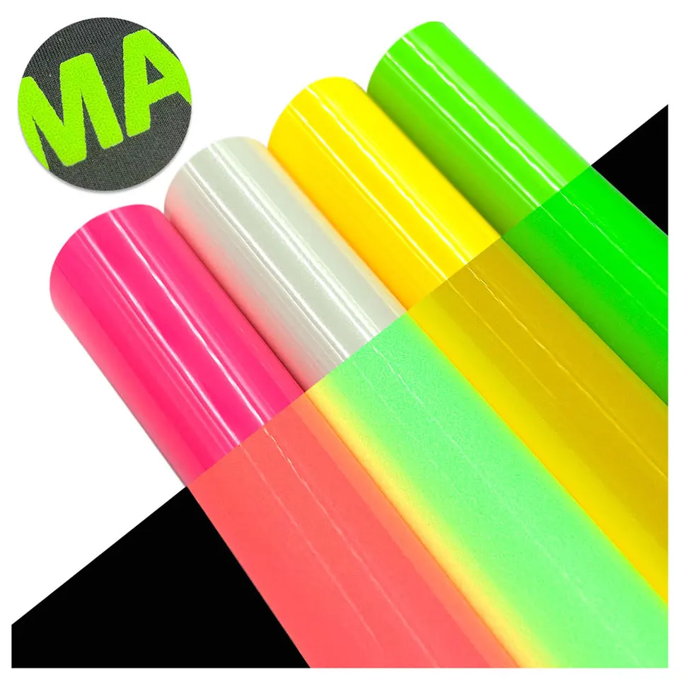 Žiara v tmavom prenose tepla vinylový film 3D Puff Luminous PU HTV železo na tričkách odevná tkanina dekorácie DIY pre rez