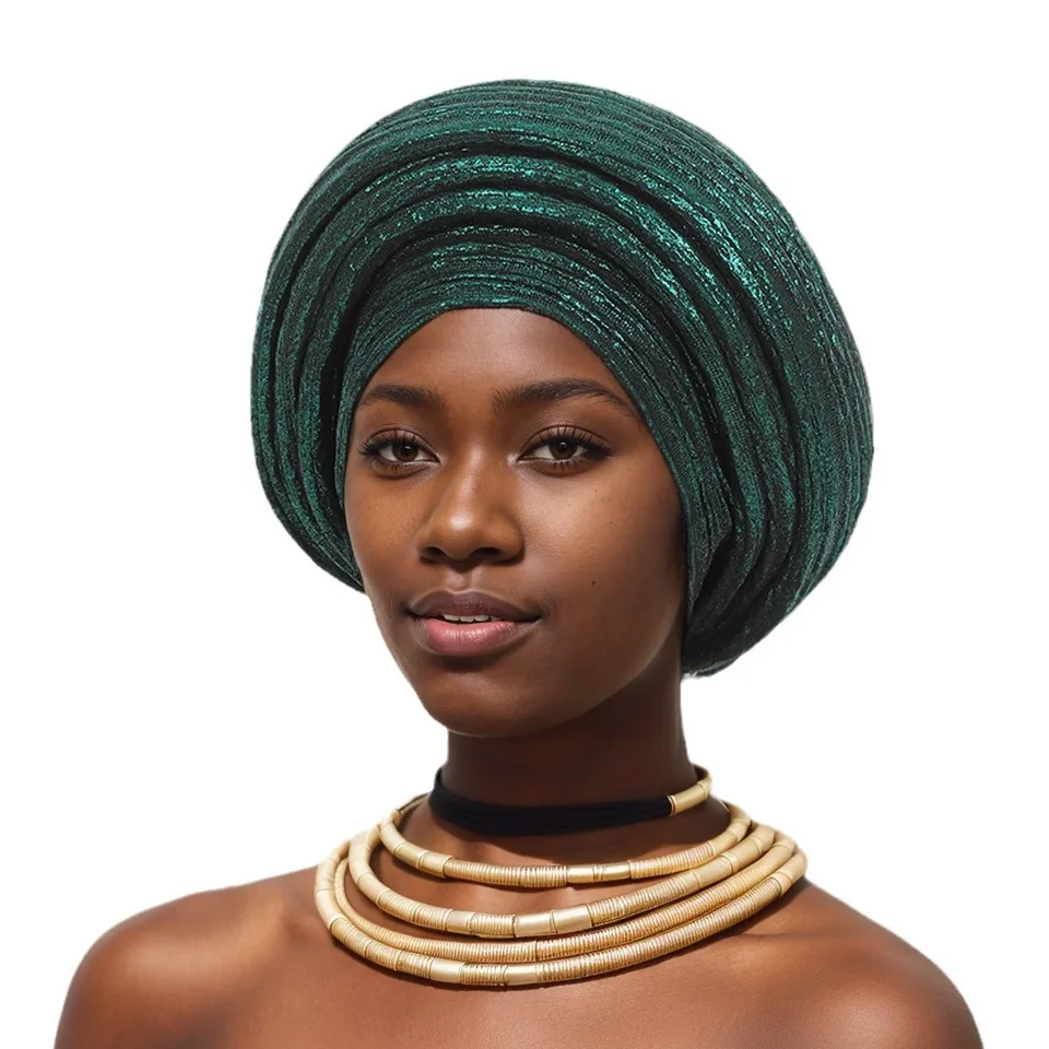 Žiariaca dvojitá špongia Africká turbanová čiapka Dámske hlavy