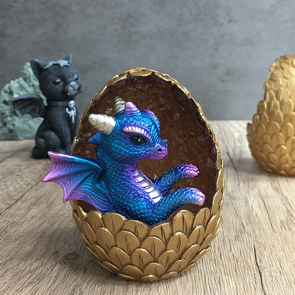 Žiariaci dinosaurus vaječný stolový ornament Ornament Svetlo draka vajíčka socha Lava Dragon Egg Sculpture Kids Collection Darček