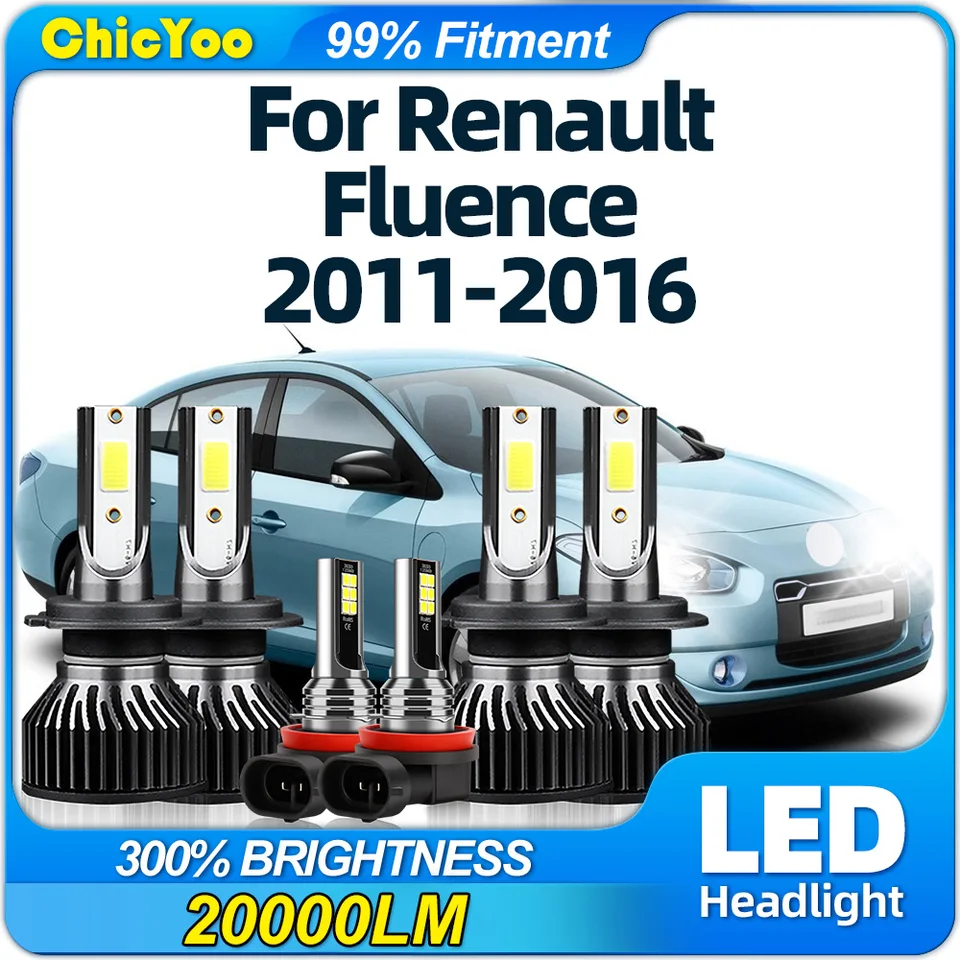 Žiarovky LED auto svetlomety 60000LM Automobily Lampka 12 V hmlové svetlá 6000k biela pre Renault Fluence 2012 2013 2014 2015 2015 2016