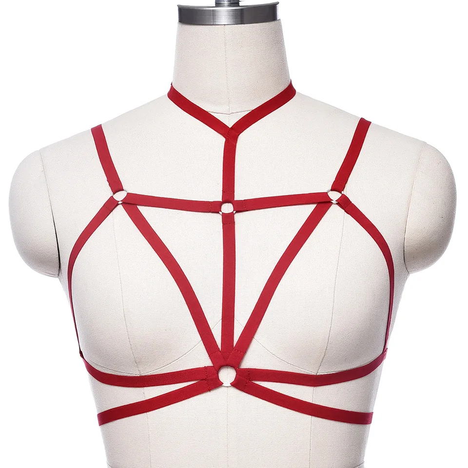 Žien Body postroj plodiny Tops klietky podprsenka punk goth tanečný festival rave Wear postroj mäkký pás