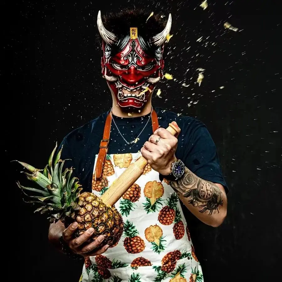 Živica plná tvár zapečatená Prajna Devil Horror Ghost Mask Halloween Demon Oni samurai rekvizity hannya noh kabuki maska ​​kostýmy propagy