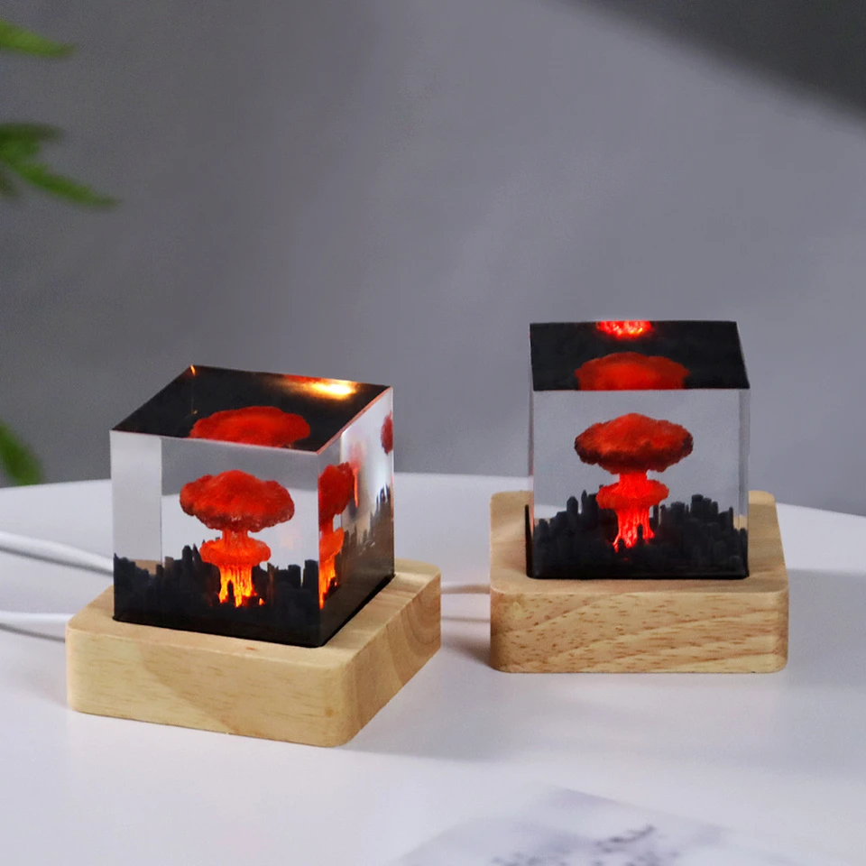 Živice 3D nočné svetlo vianočné darčeky stolová lampa Domáca dekorácia výbuchy uclear