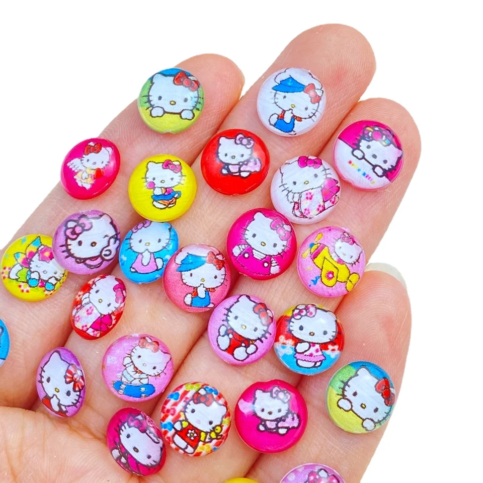 Živici 10 mm mini roztomilé červené mačky Flatback Cabochon Smienok 50ks DIY Scrapbook Decor Domov Crystal Figurín Craft