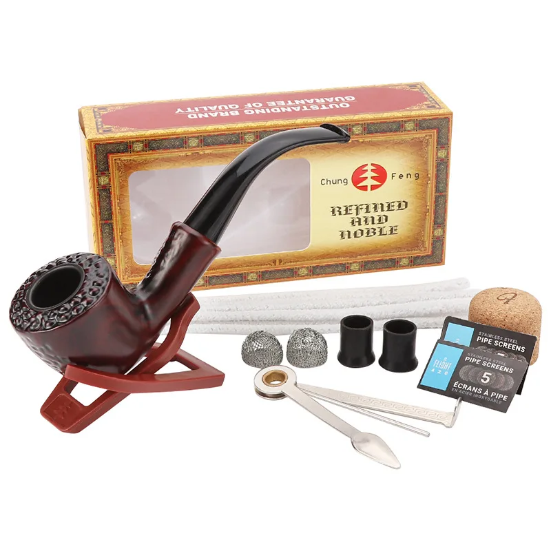 Živici Bakelite Pipe Cigaret Accirepory Set Trvalá bakelitská rúrka High-end Fajčiarske príslušenstvo Pipe Balíček