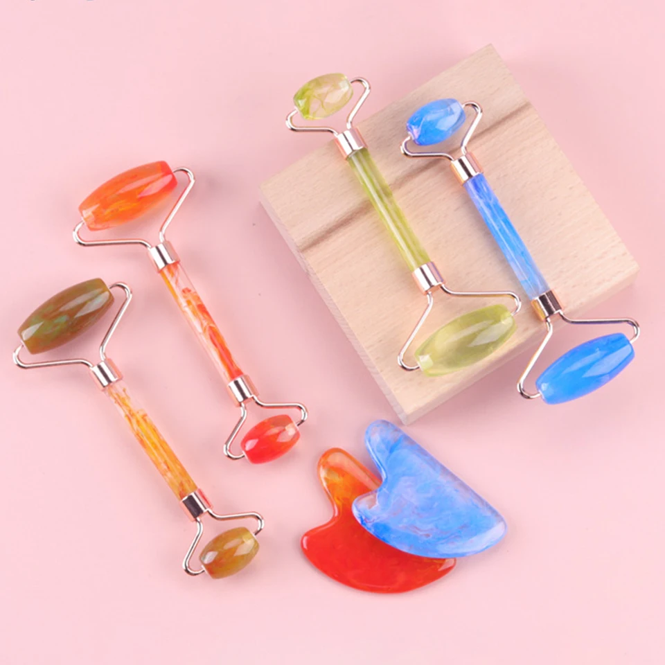 Živici tváre valca gua sha škrabka na tvár Massager krása Krása starostlivosť o pleť masáž nástroja Eye Body Guasha Detox Slim Lift Gouache doska