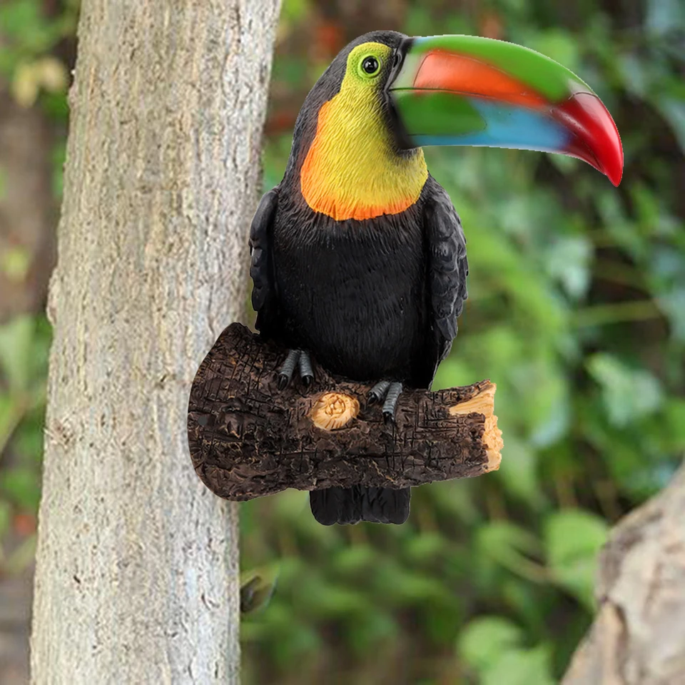 Živici vták figurín Toucan Tree Hugger Garden Socha, Socha živočíšnych sochárskych stromov