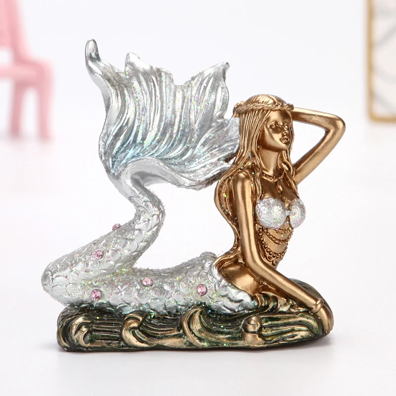 Živicia morská panna postava kamienok SEA MANY DIEVČA Miniatúrna rozprávka Postava Ozdobia izba dekora