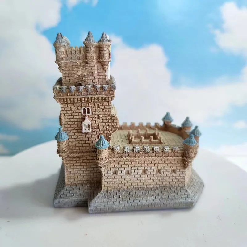Živicia postava Mentálny psychologický pieskový stôl Game Box Court Therapy Torre Belem Tower Building Portugalsko