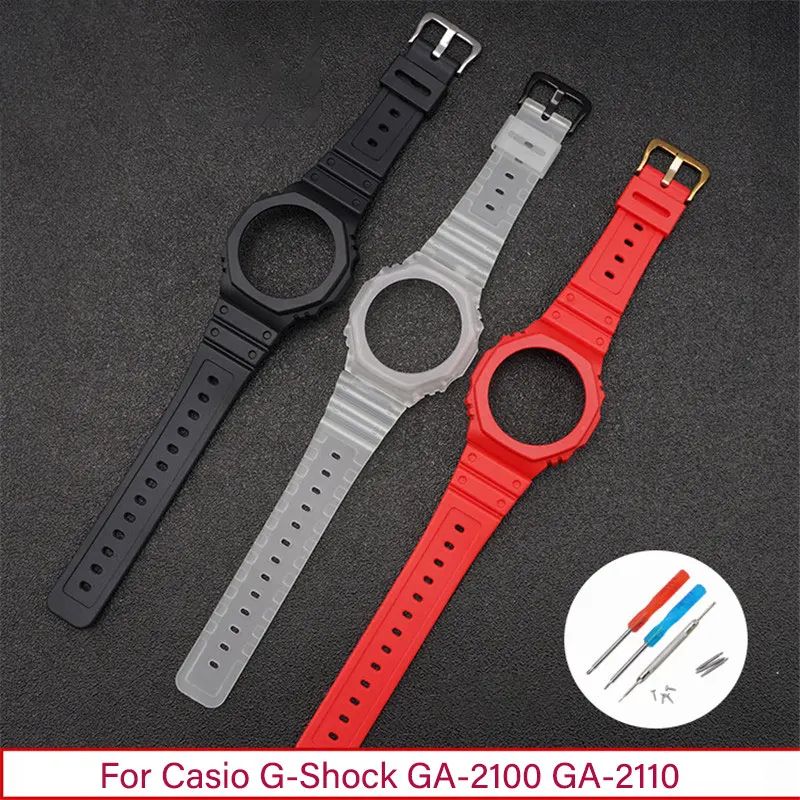 Živníkový remienok + puzdro pre Casio G-Shock GA-2100 GA-2110 Nahrádzajte hodinové pásmo Rýchlo uvoľnenie Men Men Dám