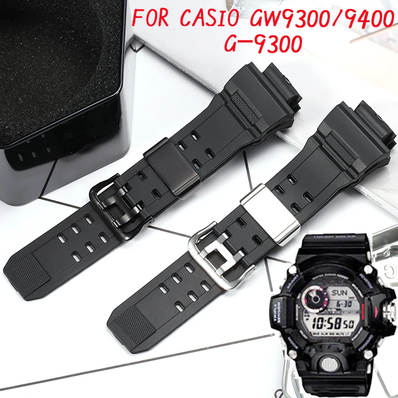 Živobielne hodinky Fit Fit for Casio GW9400 GW9300 Muži Vodotesný popruh z nehrdzavejúcej oceľovej slučky Gumové náramky