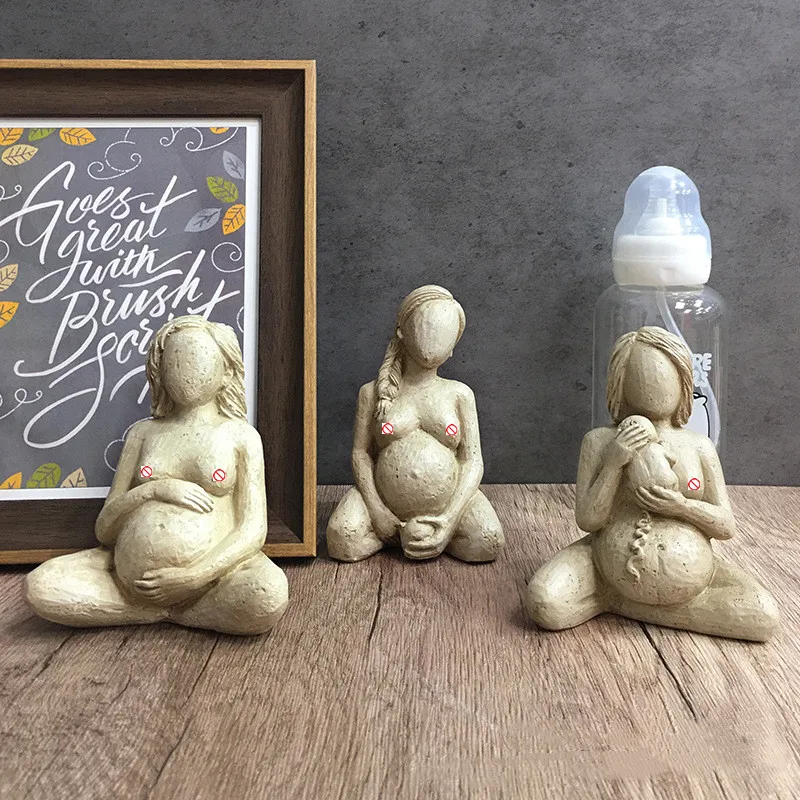 Živolová simulácia hlinená socha o tehotenstvo proces tehotná žena dieťa Human Socha Naked Women Revice Crafts Ozdobia