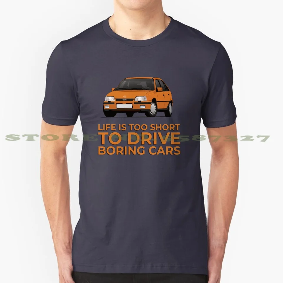 Život je príliš krátky na to, aby riadil nudné autá-oranžové opel Kadett E GSI 100% bavlnená tričko Život je príliš krátky Opel Kadett GSI Hot Hatch