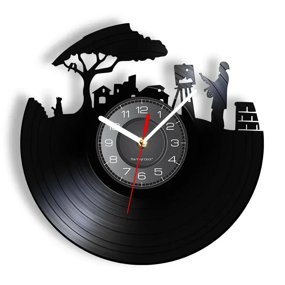 Živá maľba nástenné hodiny maľba umelca vinyl rekord