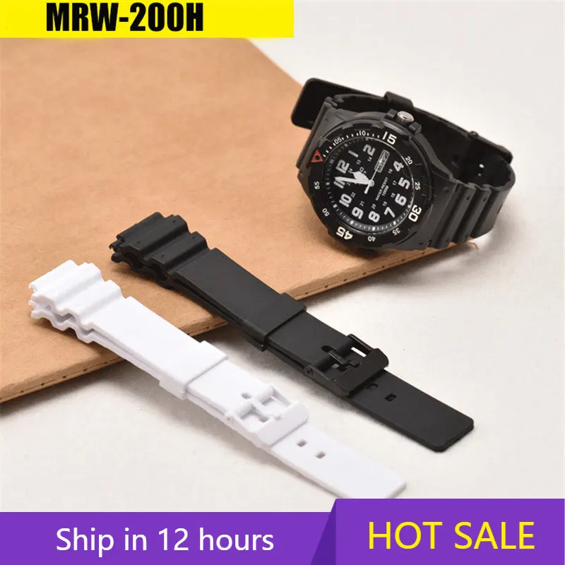 Živársky remienok pre Casio MRW-200H 18 mm hodinky Pánske športové vodotesné čierne biele náhradné doplnky
